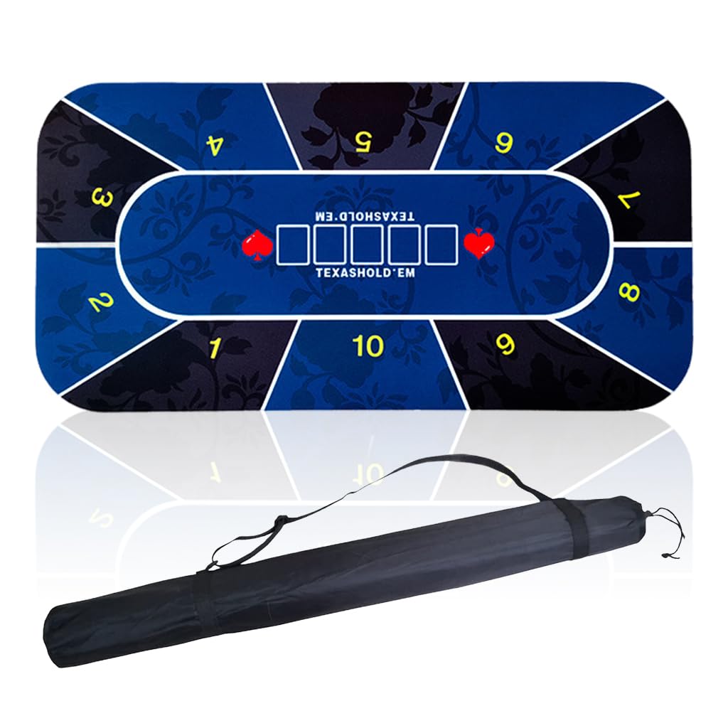PATPAT Texas Poker Mat for 10 Players HD Digital Print Texas Poker Mat for Table Wear Resistant Rubber Mat Anti-slip Table Mat for Texas Poker Games, 47.2''x23.6 PATPAT Texas Poker Mat for 10 Players HD Digital Print Texas Poker Mat for Table Wear Resistant Rubber Mat Anti-slip Table Mat for Texas Poker Games, 47.2''x23.6